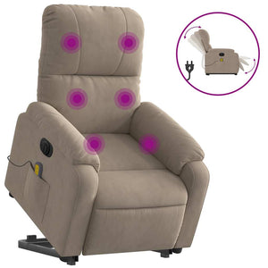 Elektrischer Massagesessel mit Aufstehhilfe Taupe