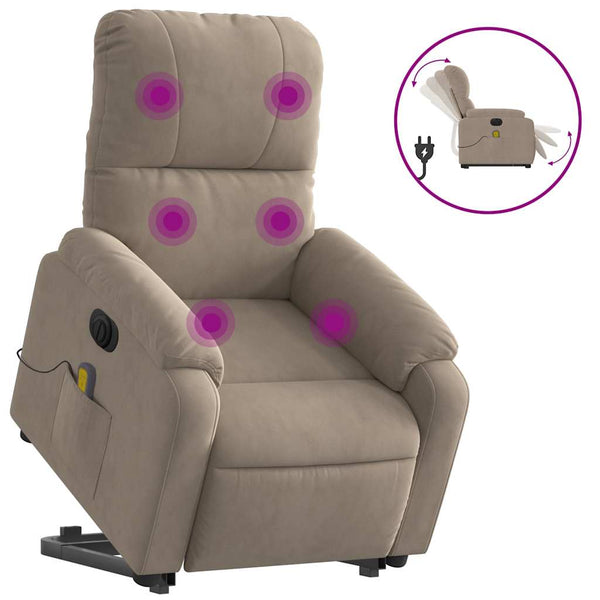Elektrischer Massagesessel mit Aufstehhilfe Taupe