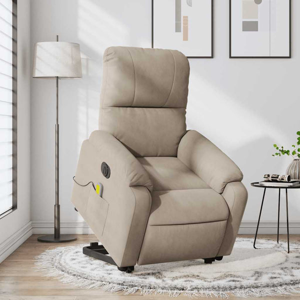 Elektrischer Massagesessel mit Aufstehhilfe Taupe