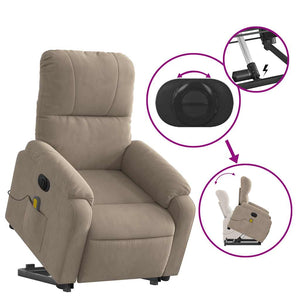 Elektrischer Massagesessel mit Aufstehhilfe Taupe