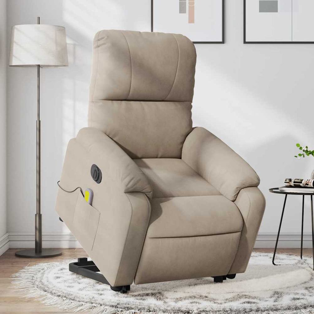Elektrischer Massagesessel mit Aufstehhilfe Taupe