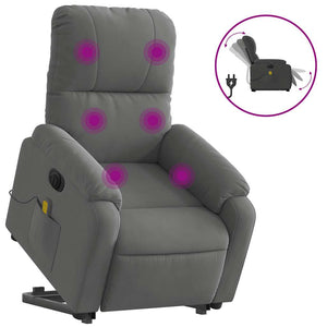 Elektrischer Massagesessel mit Aufstehhilfe Dunkelgrau