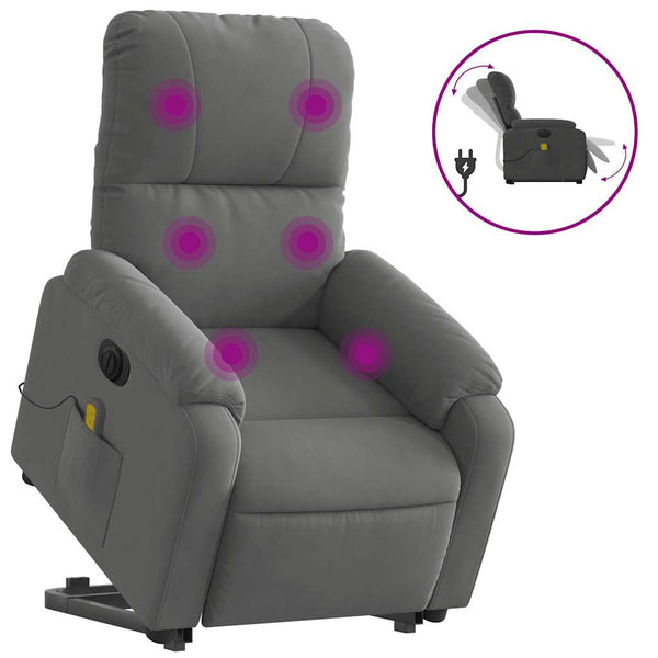 Elektrischer Massagesessel mit Aufstehhilfe Dunkelgrau
