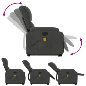 Elektrischer Massagesessel mit Aufstehhilfe Dunkelgrau