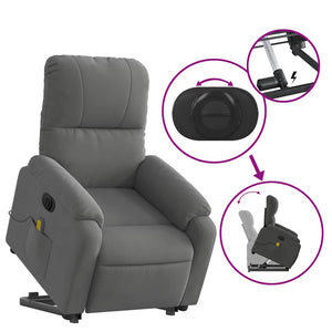 Elektrischer Massagesessel mit Aufstehhilfe Dunkelgrau