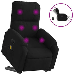 Elektrischer Massagesessel mit Aufstehhilfe, Schwarz