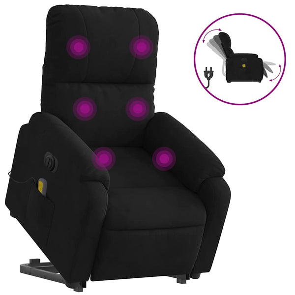 Elektrischer Massagesessel mit Aufstehhilfe, Schwarz
