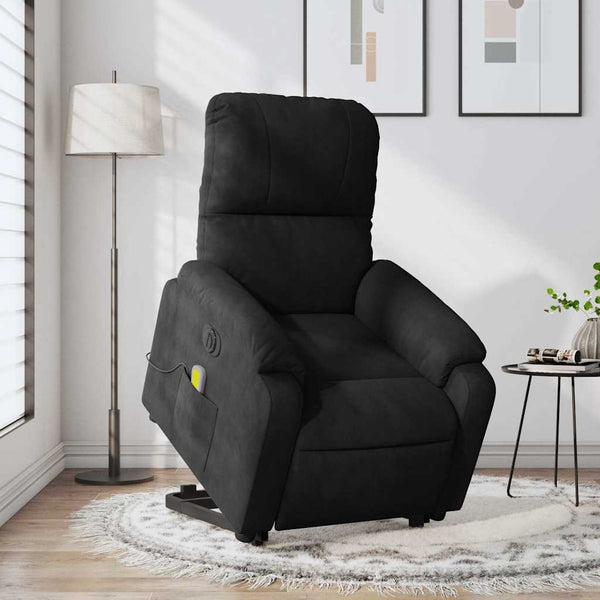Elektrischer Massagesessel mit Aufstehhilfe, Schwarz