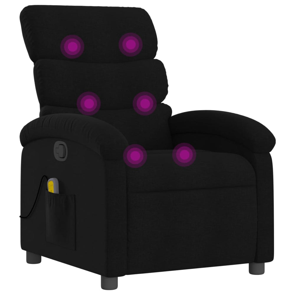 Massage-Relaxsessel, schwarzer Stoff