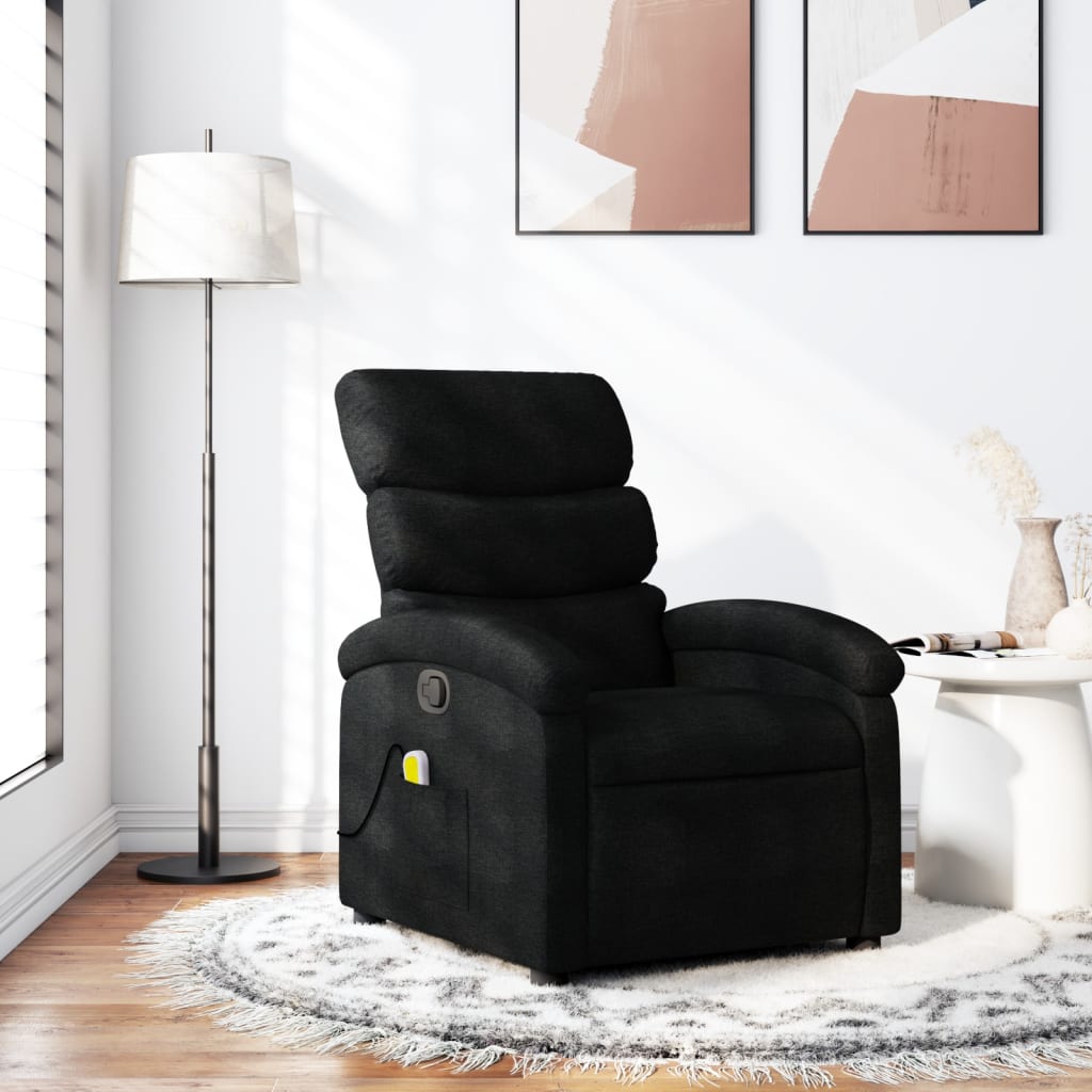 Massage-Relaxsessel, schwarzer Stoff