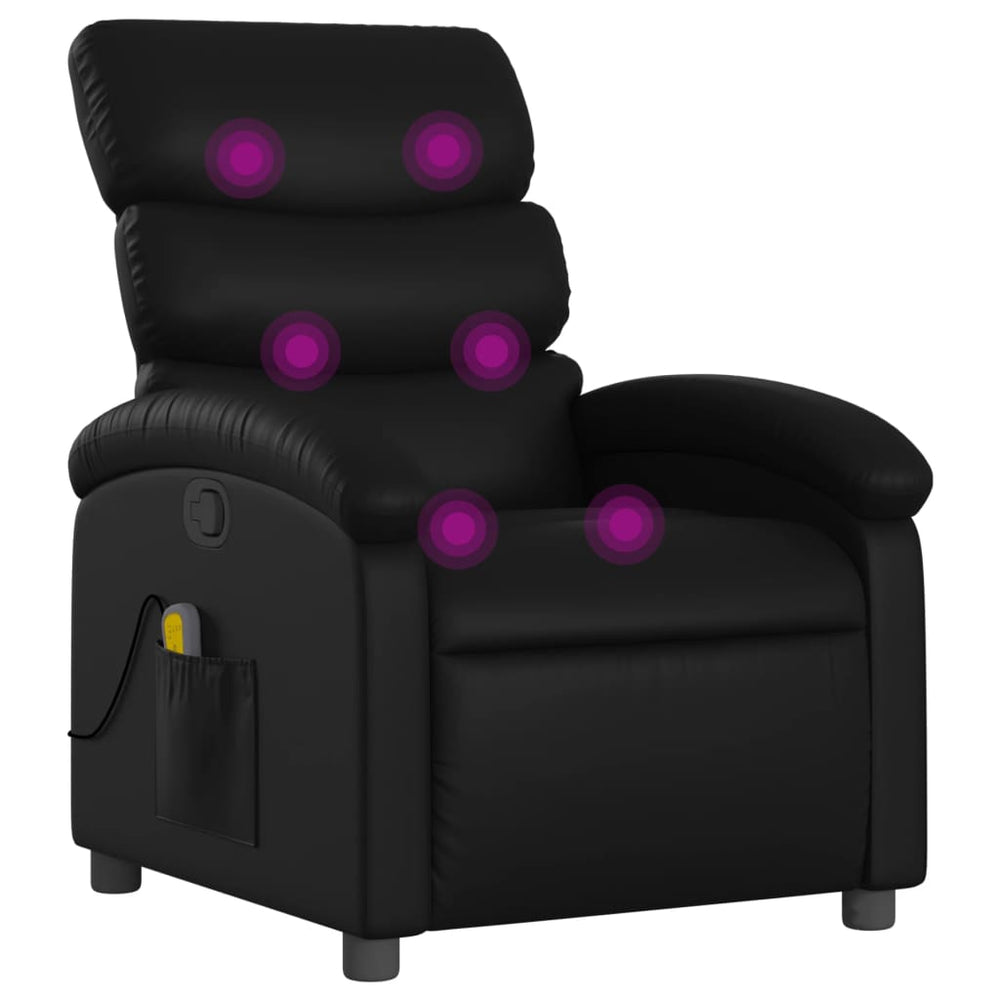 Massage Relaxsessel Kunstleder Schwarz