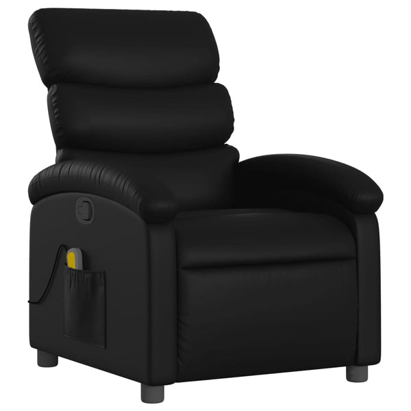 Massage Relaxsessel Kunstleder Schwarz