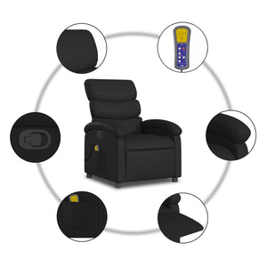 Massage Relaxsessel Kunstleder Schwarz