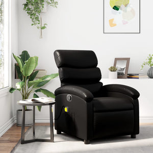 Massage Relaxsessel Kunstleder Schwarz
