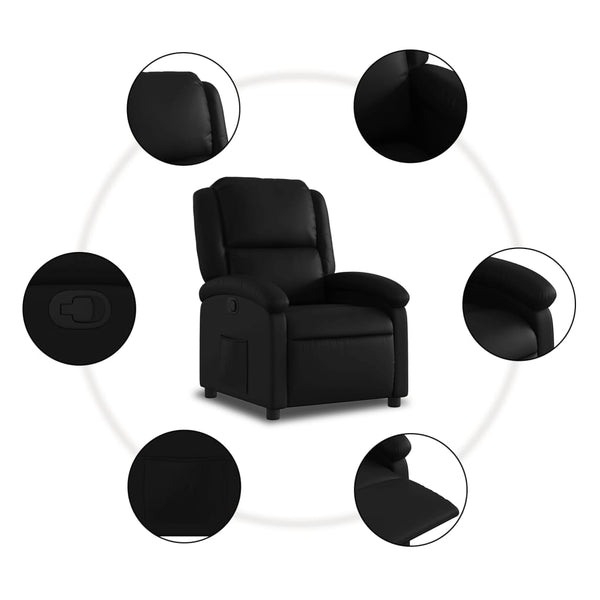 Relaxsessel Kunstleder Schwarz
