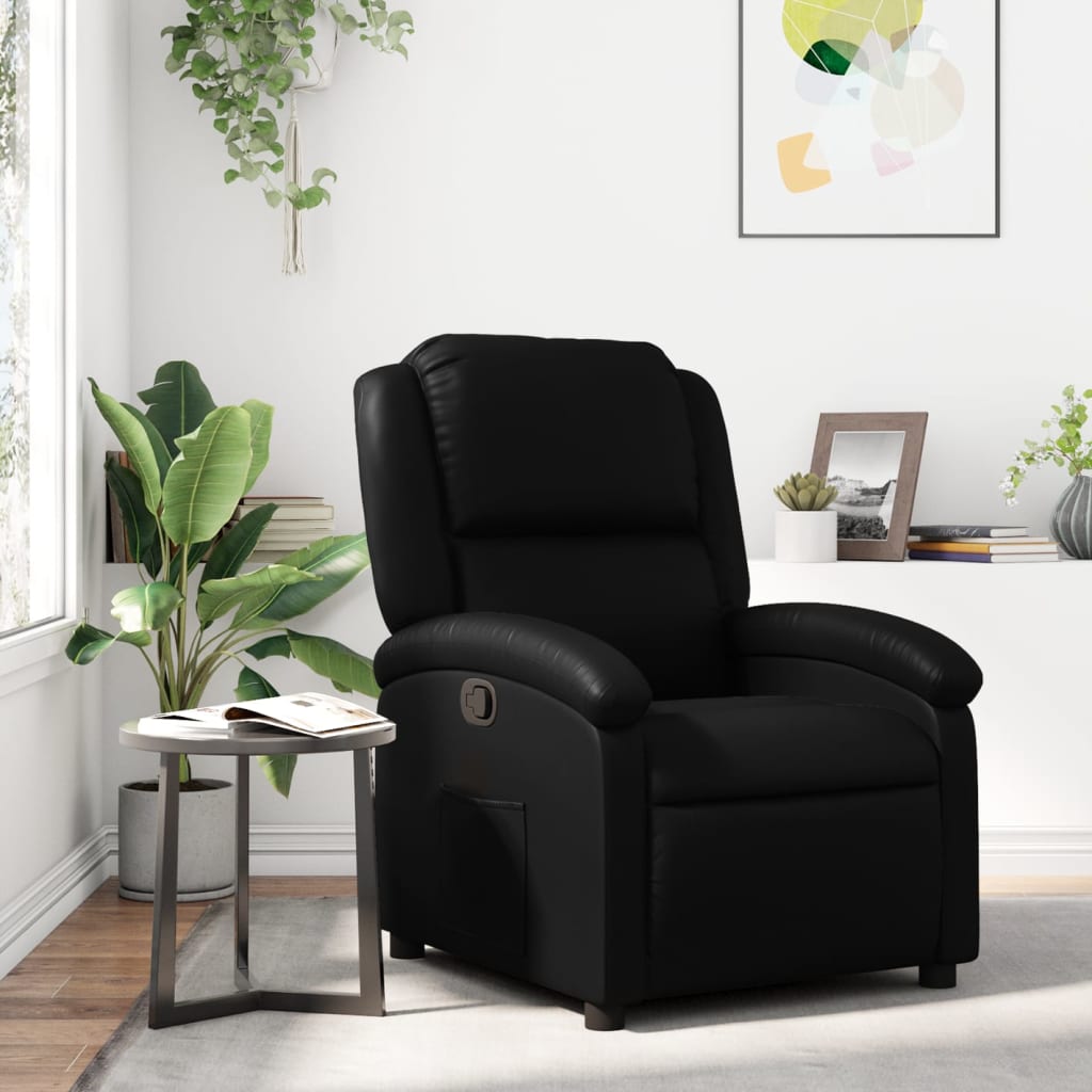 Relaxsessel Kunstleder Schwarz