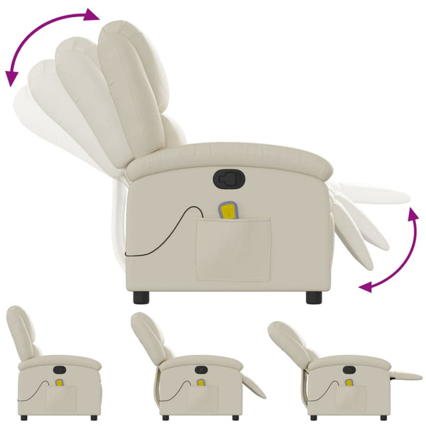 Massagesessel Creme mit Relaxfunktion