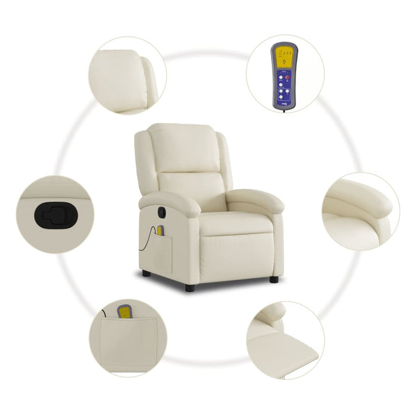Massagesessel Creme mit Relaxfunktion