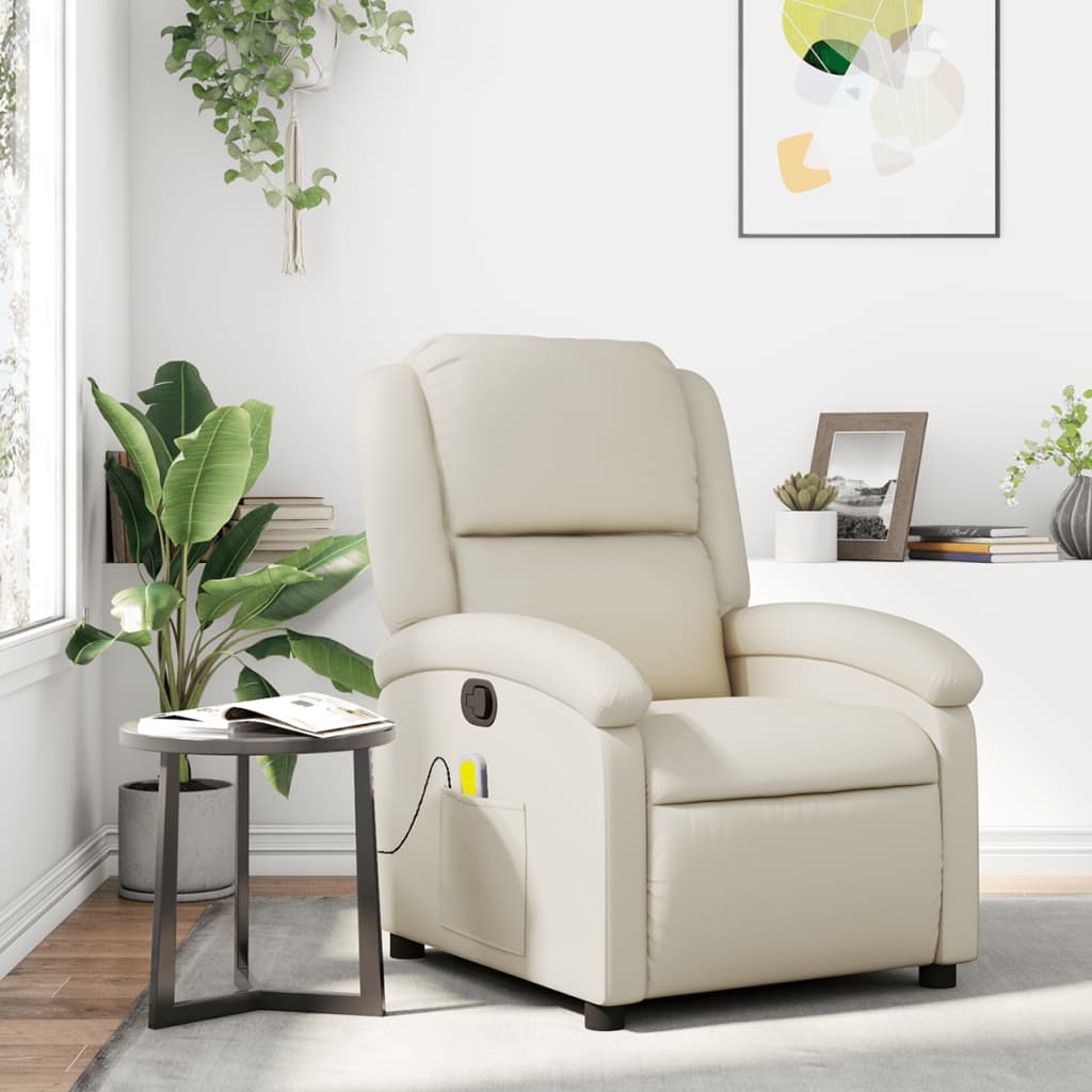 Massagesessel Creme mit Relaxfunktion