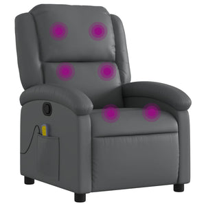 vidaXL Fauteuil de massage Relax gris Similicuir