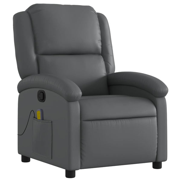 vidaXL Fauteuil de massage Relax gris Similicuir