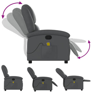 vidaXL Fauteuil de massage Relax gris Similicuir