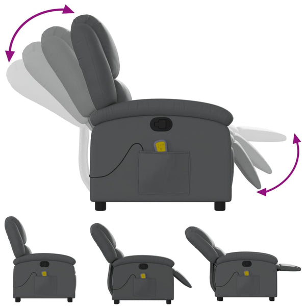 vidaXL Fauteuil de massage Relax gris Similicuir