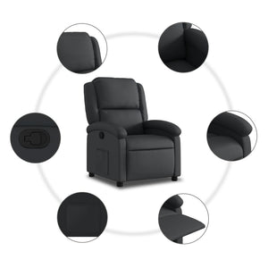 Relaxsessel Echtleder Schwarz