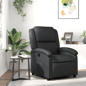 Relaxsessel Echtleder Schwarz