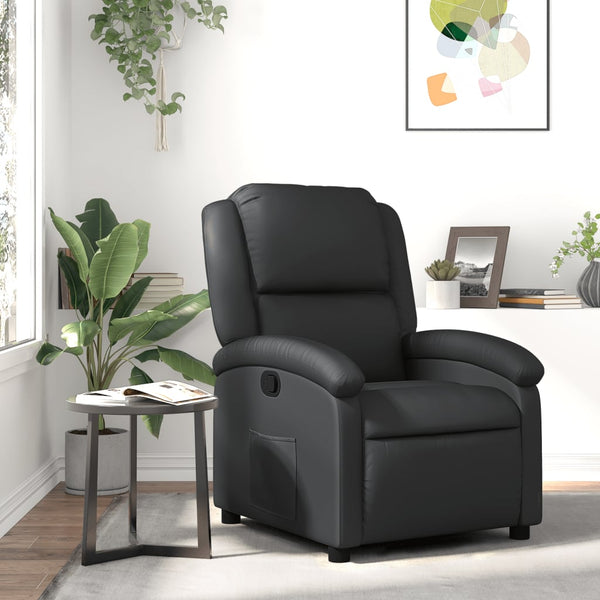 Relaxsessel Echtleder Schwarz