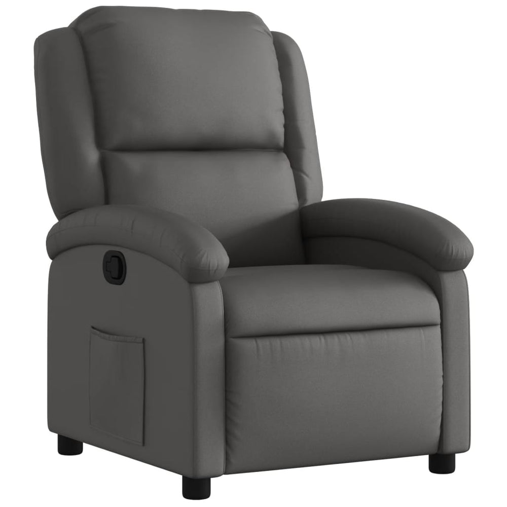 vidaXL Fauteuil relax en cuir véritable gris