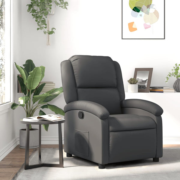 Grauer Echtleder Relaxsessel
