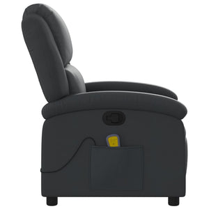 vidaXL Fauteuil de massage relaxant en cuir véritable noir
