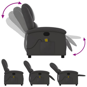 Massagesessel Echtleder Grau Relaxsessel