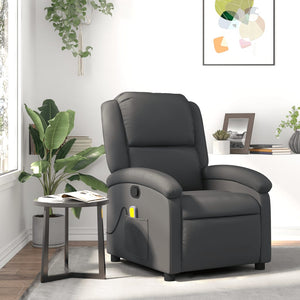 Massagesessel Echtleder Grau Relaxsessel