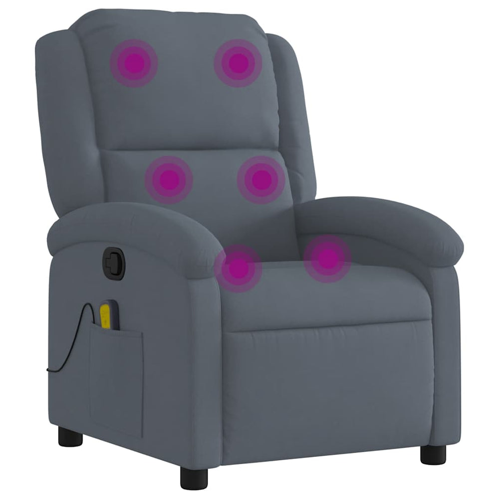 Massage-Relaxsessel Dunkelgrau Samt