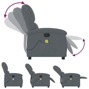 Massage-Relaxsessel Dunkelgrau Samt