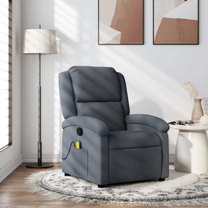 Massage-Relaxsessel Dunkelgrau Samt
