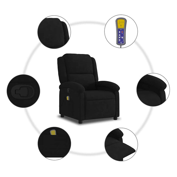Massage Relaxsessel Schwarzer Samt