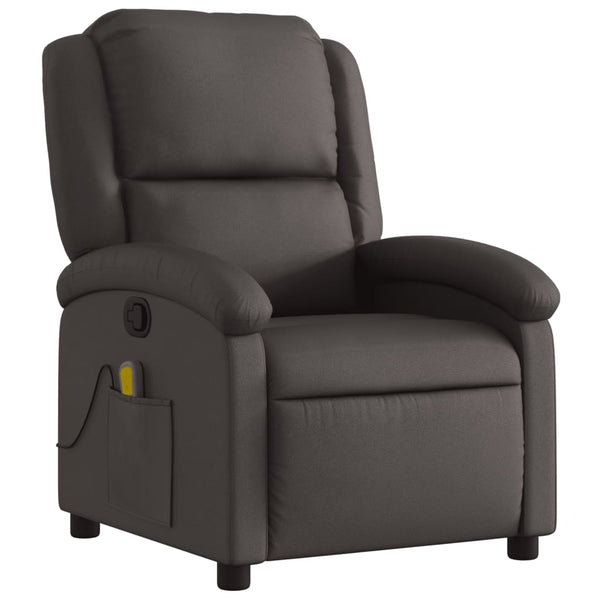 Massagesessel Relaxsessel Dunkelbraun Echtleder