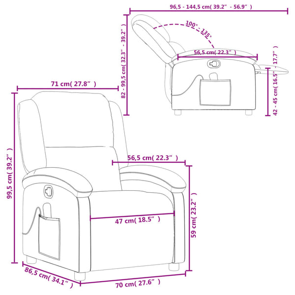 Massagesessel Relaxsessel Dunkelbraun Echtleder