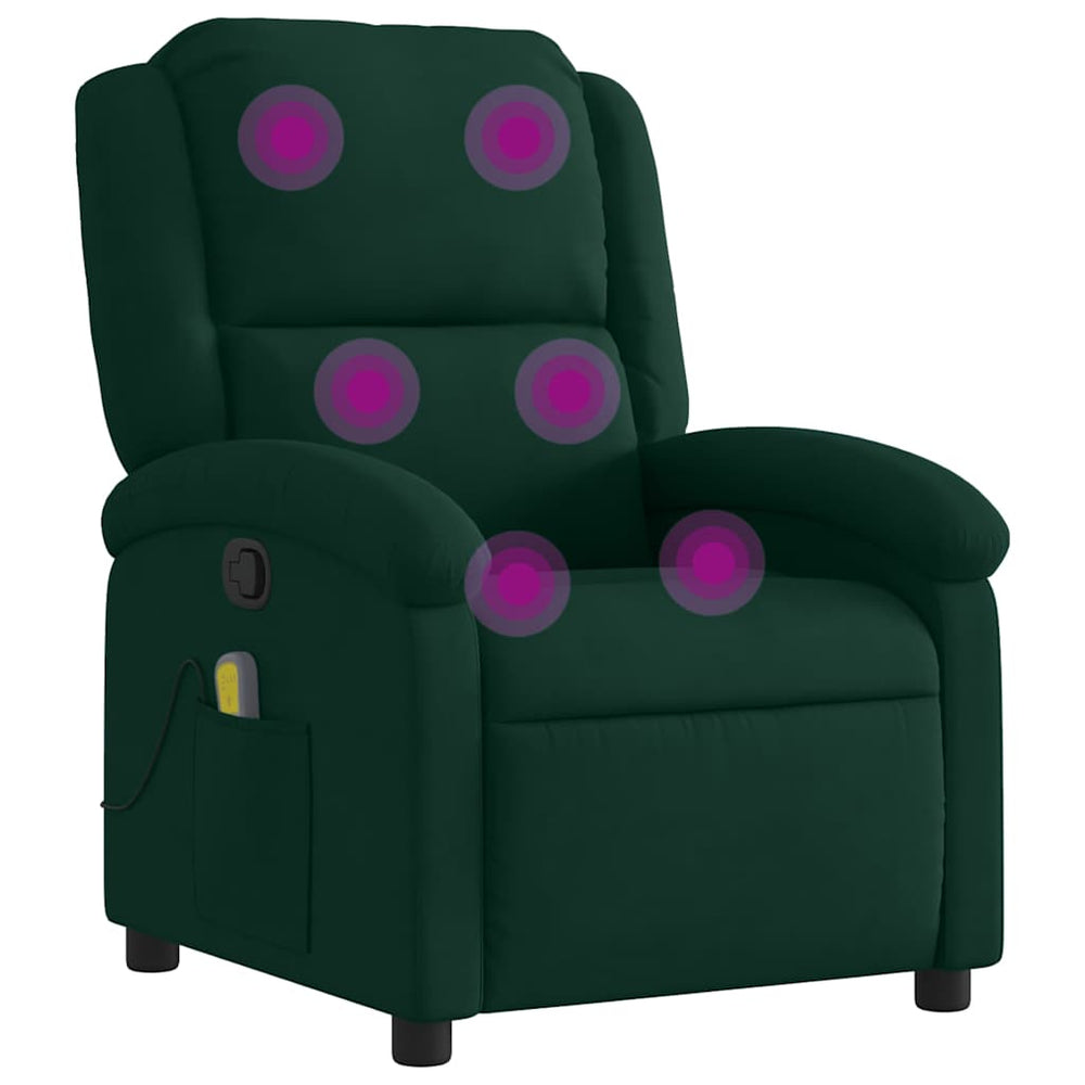 Massage Relaxsessel Dunkelgrün Samt