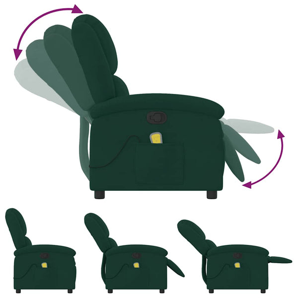 Massage Relaxsessel Dunkelgrün Samt
