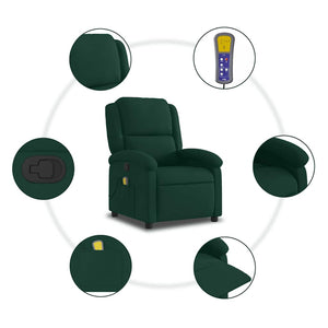 Massage Relaxsessel Dunkelgrün Samt