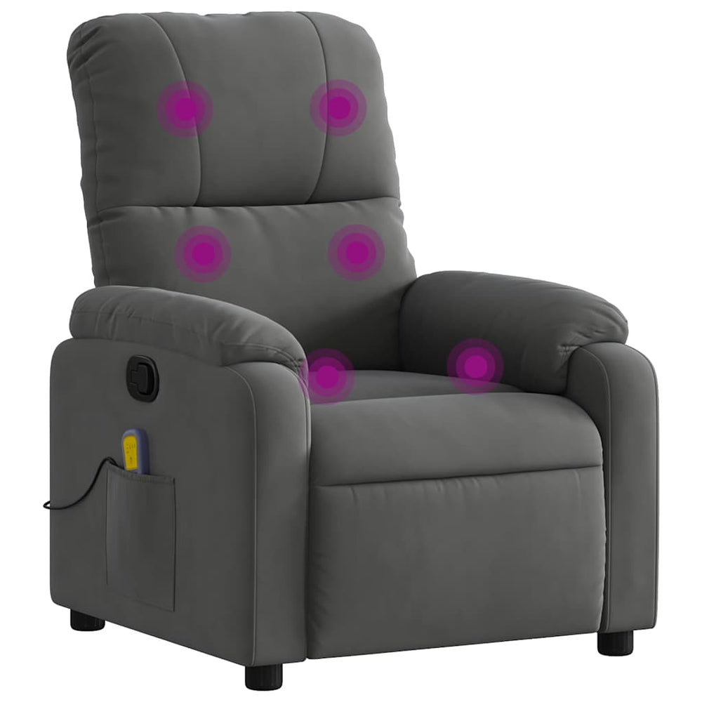 Massage Relaxsessel Dunkelgrau Mikrofaser