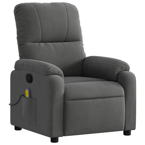 Massage Relaxsessel Dunkelgrau Mikrofaser