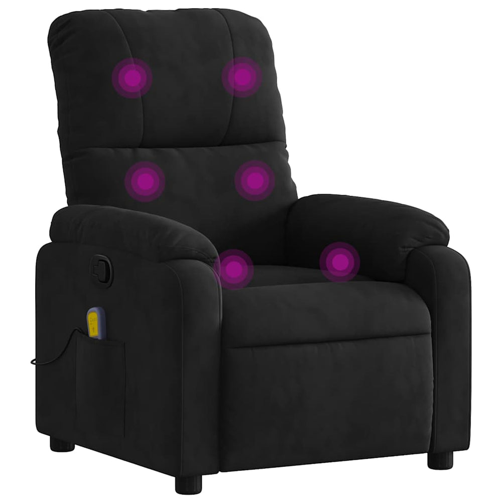 Massage-Relaxsessel Schwarzer Mikrofaser