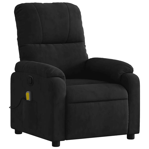 Massage-Relaxsessel Schwarzer Mikrofaser