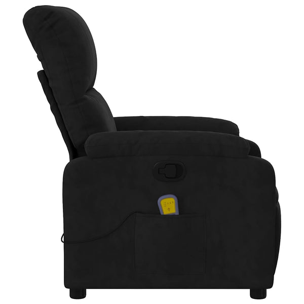 Massage-Relaxsessel Schwarzer Mikrofaser