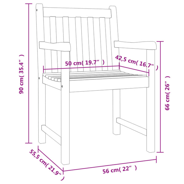 Gartenstühle 8er Set Akazie Massivholz